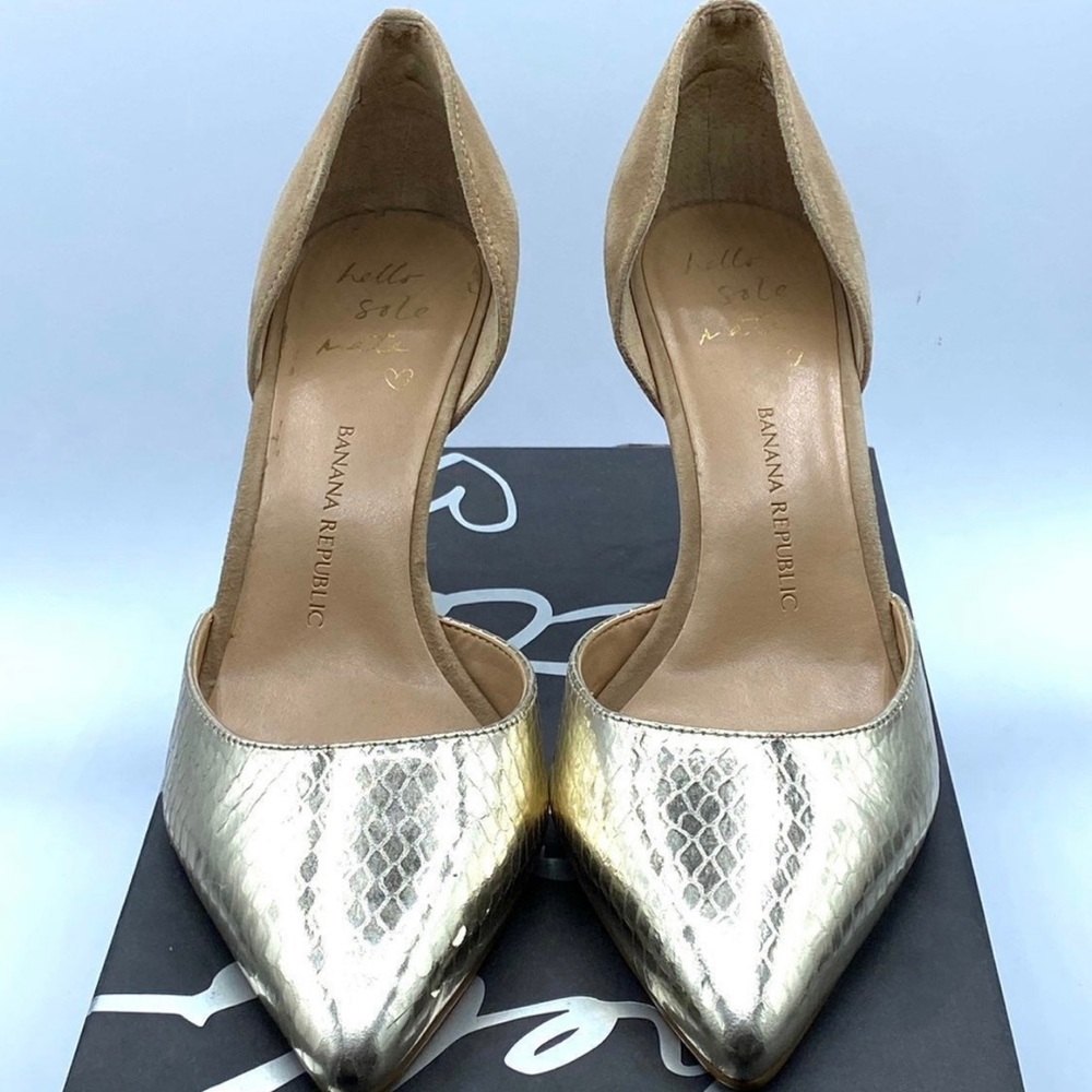Banana Republic gold Alicia heels